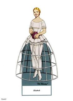 a drawing of a woman in a birdcage