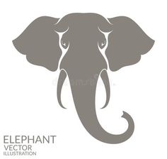 an elephant's head on a white background royalty illustration