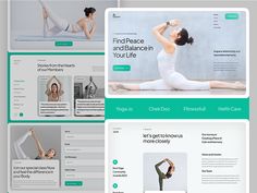 the website is designed to look like it has an image of a woman doing yoga