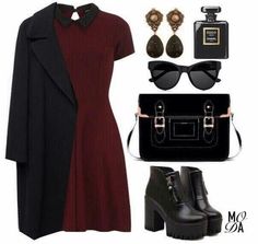 Coat Outfit, Looks Black, Office Outfits, Polyvore Outfits, Outfits Casuales, Look Fashion, Classy Outfits, Aesthetic Clothes