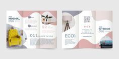 three fold brochure design for interior decor