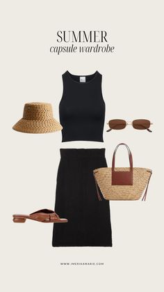 Summer 2024 Capsule Wardrobe + Outfit Ideas | Erika Marie Casual Date Night Outfit Summer, Erika Marie, Dinner Outfits Summer, Capsule Wardrobe Outfit Ideas, Summer Suitcase, Summer Chic Outfit, Vacation Capsule, Holiday Capsule Wardrobe, Comfy Summer Outfits