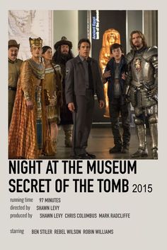 a movie poster for night at the museum secret of the tomb 2013 with actors in costumes