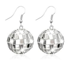 PRICES MAY VARY. Disco Ball Earrings:This disco ball earrings features a simple and unique design style that can be paired with all your clothing and is suitable for wearing in all scenarios. Colorful Disco Earrings:This disco ball earrings adopts various design styles, giving people a good sense of design, suitable for different facial shapes, and is very beautiful. High Quality:This jewelry is made of high-quality materials and can be worn for a long time without putting any burden on you. Bes Disco Style Silver Jewelry For Party, Round Hoop Earrings For Party, Nickel-free Metal Hoop Earrings For Party, Adjustable Pierced Earrings For Parties, Metal Plug Earrings For Party, Adjustable Metal Plug Earrings For Party, Adjustable Silver Hoop Earrings For Party, Retro Round Earrings For Party, Retro Party Earrings