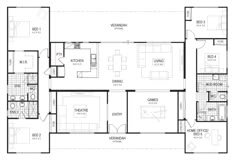 the floor plan for a two story home with three bedroom and one bathroom, including an attached