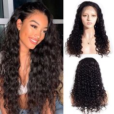 Brazilian Water Wave 13×4 Lace Front Wigs Water Wave Wig, Lace Front Wigs Human Hair, Wave Wig, Ombre Wigs, Raw Hair, Tape In Hair Extensions, Human Hair Lace Wigs, Swiss Lace, Natural Hair Color