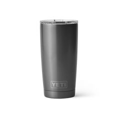 the yeti stainless steel tumbler is shown on a white background