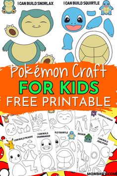 the pokemon craft for kids printable is an easy and fun way to practice letter recognition