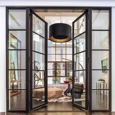 IWD Thermal Break Forged Iron French Patio Door Neat Frame CIFD-D0301 Square Top with Double Narrow Sidelites