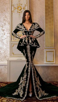 Long Sleeve Black Evening Dress, Shadi Dresses, Long Sleeve Evening Gowns, Moroccan Fashion, Black Prom Dress, Stylish Party Dresses