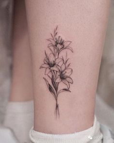 a small flower tattoo on the ankle is very feminine and elegant, it's delicate