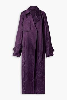 Purple Trench Coat, Coat For Woman, Vintage Trench Coat, Layered Fits, Jason Wu, Trench Coats Women, Metallic Thread, Clothes Collection, Dark Purple