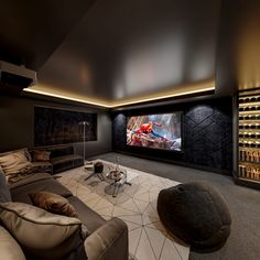 Cinema home theatre home theater movie room Small Cinema Room, Media Room Design, Home Theater Decor, Sala Grande