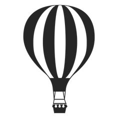 a black and white hot air balloon