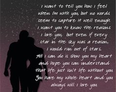 two people standing next to each other in front of a sky with stars and the words i want to tell you