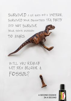 a poster with an image of a t - rex on it