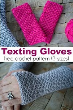 the texting gloves are free crochet pattern 3 sizes