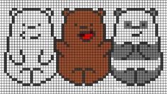 a cross stitch pattern with an image of a bear and other animals on it's back