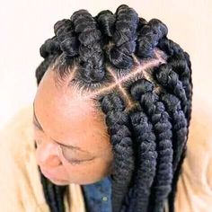 giant box braids on black women Big Plaits Hairstyles Black Women, Big Rasta Braids Hairstyles, Large Box Braids Hairstyles, Protected Hairstyles, Cornrow Updo On Natural Hair, Big Braid Styles, Winter Protective Styles, Big Twist Braids Hairstyles, Protective Styles For Natural Hair