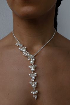 Completely handcrafted in our New York studio, Le Fleur features signature pearl fleurettes asymmetrically adorned on a lariat style freshwater seed pearl necklace.  Features an elegant handmade freshwater pearl loop that easily blends into the design.  To wear, carefully slide the loop down the necklace, put necklace Bow Barrette, Wrap Necklaces, Dope Jewelry, Ivory Silk, Jewelry Lookbook, Mode Inspo, Bijoux Diy, Bead Jewellery, Dream Jewelry