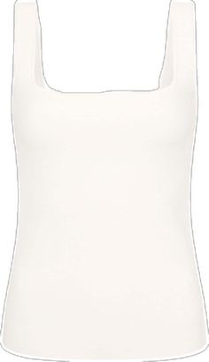 White Fitted Top With Tank Straps, Fitted White Top With Tank Straps, Solid Ribbed Square Neck Tank Top, Solid Ribbed Tank Top With Square Neck, White Ribbed Top With Tank Straps, Elegant White Scoop Neck Tank Top, White Fitted Tank Top, White Ribbed Square Neck Top, White Ribbed Scoop Neck Tank Top