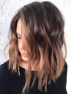 Rose Gold Balayage For Brunettes Rose Gold Balayage Brunettes, Brunette Balayage Hair Short, Rose Gold Hair Brunette, Balayage Styles, Natural Dark Hair, Miranda Sings, Light Brunette