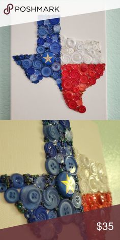 the texas state is made out of buttons