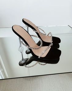 Trendy Heels, Classy Shoes, Rhinestone Heels, Cute Heels, Hype Shoes