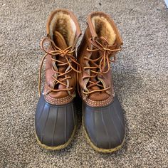 Bean Boots By Ll Bean With Sheepskin Inside, Worn Twice, Size 7 M Bean Boots, Ll Bean, L L Bean, Brown And Grey, Size 7, Women Shoes, Boots, Grey, Women Shopping