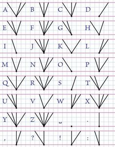 the letters and numbers are drawn on graph paper, with arrows pointing in different directions