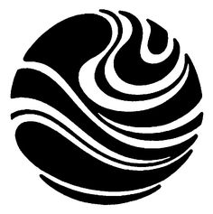 a black and white logo with waves in the center, on a white background that says captain's space