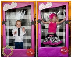 two young children dressed up in matching outfits