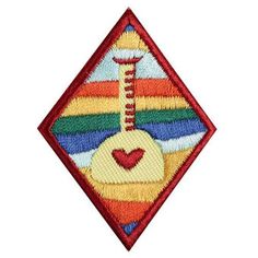 a patch with a colorful design on it