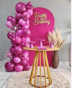 a birthday party with balloons and decorations