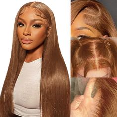 PRICES MAY VARY. 🌷【Ginger Brown Straight Human Hair Wigs Details】: Light Brown Straight Human Hair with Transparent Lace to Create a Truly Natural Makeup that Fits Your Skin Perfectly. Medium Hat Size (22.5 inches), with 2 Elastic Bands, 3 Combs to Help You Fix the Wig, Safe and Flexible, Easy to Wear, Comfortable and Breathable. 🌷【Light Brown Lace Front Wigs Human Hair Straight Material】: Our Light Brown Straight Lace Front Wig Human Hair Product Uses 100% Real Human Hair, 180% Density Makes Butterscotch Hair Color, Butterscotch Hair, Amber Hair Colors, Curly Hair Sew In, Cinnamon Hair Colors, Hair Color For Brown Skin, Brown Lace Front, Amber Hair, Ginger Brown