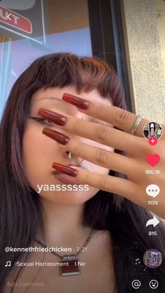 Lexi Nails, Punk Nails, Really Cute Nails, Nail Jewelry, Acrylic Nails Coffin, Orange Nails, Dark Orange, Dream Nails