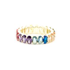 An infinite ring of elliptical rainbow crystals set in gold-plated silver, this stunner works well as part of a stack or on its own. Silver Gold Plated with Rainbow Crystals Infinite Ring, Rainbow Rings, Sparkly Things, Rainbow Crystal, Crystal Set, Ring Gold, Gold Plated Silver, Gold Plated Sterling Silver, Metal Rings