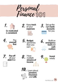 a poster with the words personal finance 101 on it