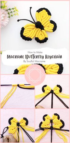 how to make macrame butterfly keychain