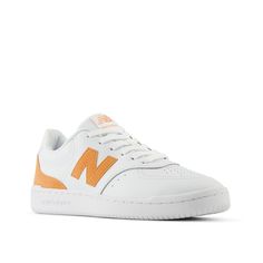 New Balance-BB80 Sneaker - Women's Step out in style with the court-inspired Bb80 sneaker from New Balance. Crafted with synthetic and leather materials, this lace-up sneaker boasts striking N logo and heel panel. The foam footbed ensures daylong comfort, while a non-marking sole provides the support and traction you need. N Logo, Bridal Wedding Shoes, Orange Shoes, Trending Sneakers, Womens Reebok, Active Wear Outfits, Fall Shoes, Safety Shoes, Hush Puppies