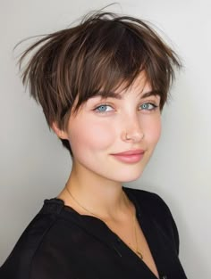 Pixie Bob With Bangs, Chic Pixie Haircut, Long Pixie Cut With Bangs, Pixie Haircuts With Bangs, Pixie Haircut With Bangs, Pixie Cut With Long Bangs, Long Pixie Hairstyles