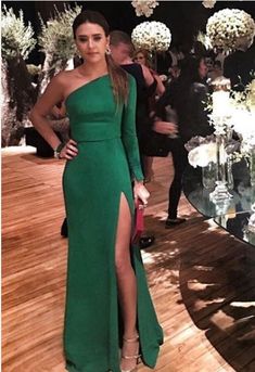 Green Satin Prom Dress, Green Prom Dress Long, Satin Party Dress, Emerald Green Prom Dress, Green Prom, Mermaid Evening Gown, Gaun Fashion, Best Prom Dresses, Long Evening Gowns