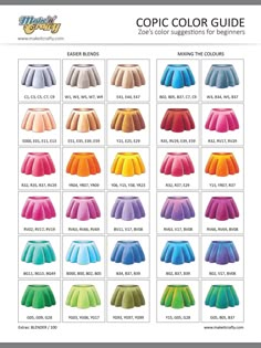 the color guide for different skirts