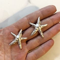 Excited to share this item from my #etsy shop: Star fish earrings, large silver stud earrings, aesthetic jewelry, mermaid jewelry, silver everyday jewelry, gift for her, Christmas gift Stud Earrings Aesthetic, Casted Jewelry, Silver Statement Jewelry, Fish Earrings, Fish Jewelry, Earrings Aesthetic, Earrings Hypoallergenic, Silver Mermaid, Mermaid Jewelry