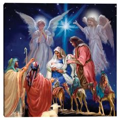 the birth of jesus is depicted in this painting