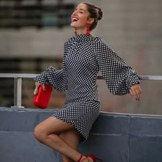 Dress With A High Neck. Long Balloon Sleeves With Cuffs. Pleated Detail. Tied Opening At The Back. Long Sleeve Turtleneck Dress, Paris Chic, Polka Dress, 가을 패션, One 1, Classy Dress, Satin Dress, Zara Dresses, Elegant Woman