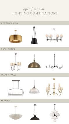 the different types of chandeliers are shown