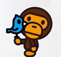 a monkey holding a blue bird on top of it's head with the words, don't stop