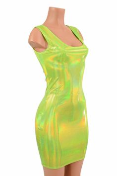 Lime Green Holographic Spandex Bodycon Clubwear Scoop Tank Mini Dress 8095 Lime Green Outfit, Fashion Over 50 Fifty Not Frumpy, Country Fashion Women, Fifty Not Frumpy, Women Fashion Edgy, Fashion For Women Over 40, Mini Tank Dress, Over 50 Womens Fashion, Fashion Tips For Women