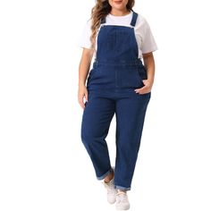 A fashion clothes plus-size brand inspired by the needs of its customers. Keeping up with the design concept of the times, hope clothing can match you to various occasions, with the proper tailoring to show your perfect curve and the comfortable fabrics that enable you a pleasant experience. These overalls feature adjustable shoulder straps, allowing you to adjust them to fit your needs. The unique cross rope design on the back modifies your back and shows your elegant figure. The pockets on bot Denim Jumpsuits, Perfect Curves, Jean Pockets, Plus Size Brands, Knit Jumpsuit, Rope Design, Hem Style, Denim Overalls, Fabric Squares